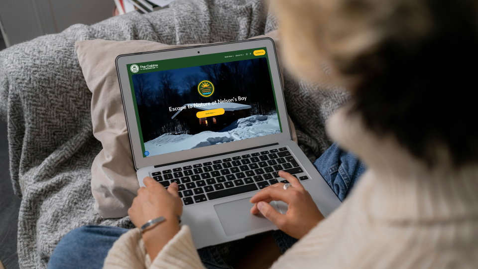 woman using laptop